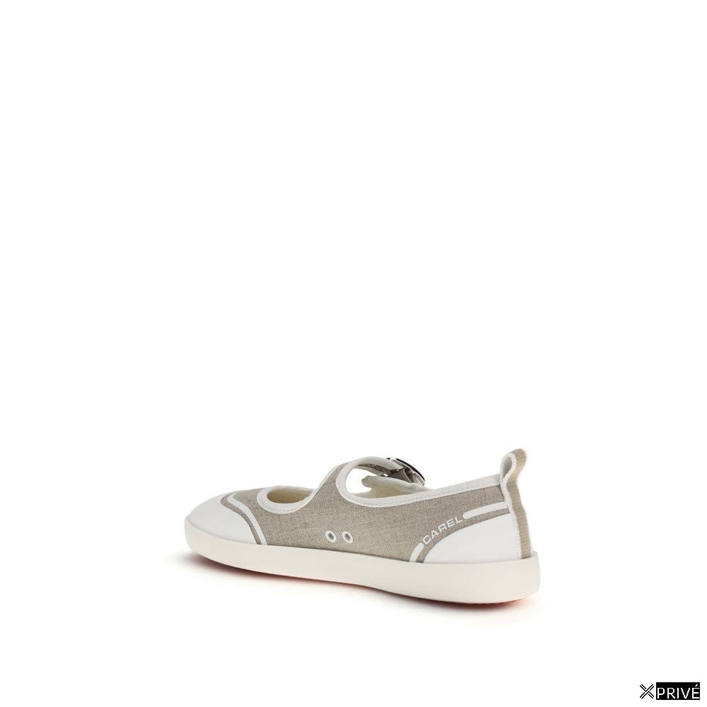 Chaussures plates beiges en Coton — 3