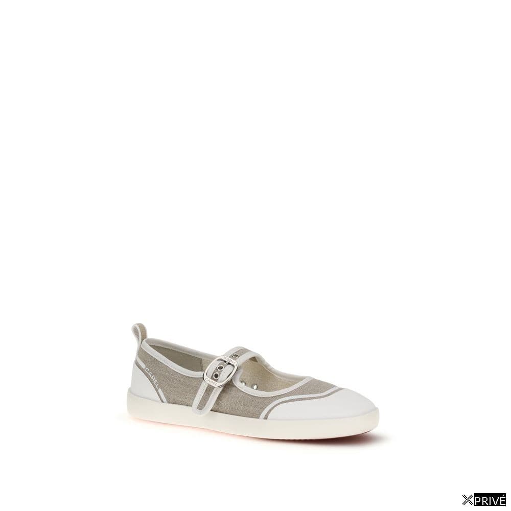 Chaussures plates beiges en Coton — 2