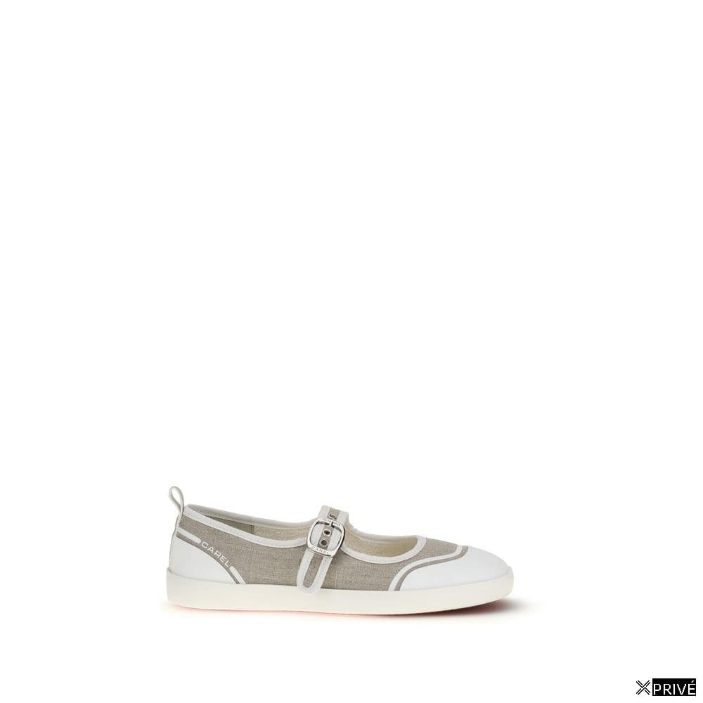 Chaussures plates beiges en Coton — 1