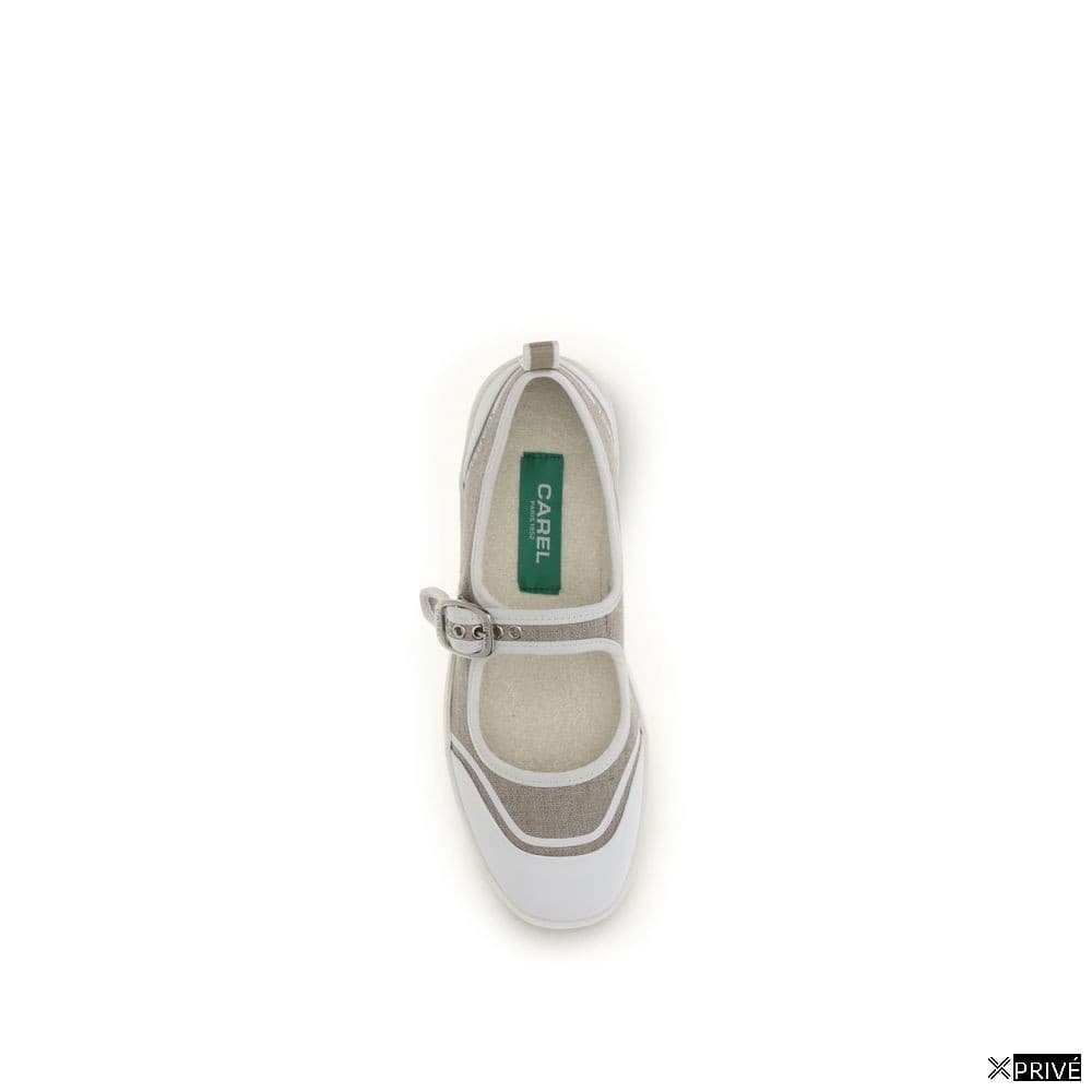 Chaussures plates beiges en Coton — 4