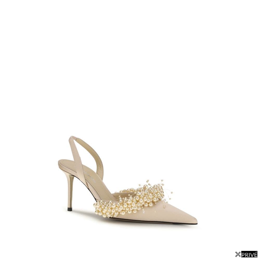 Escarpin beige en Soie — 2