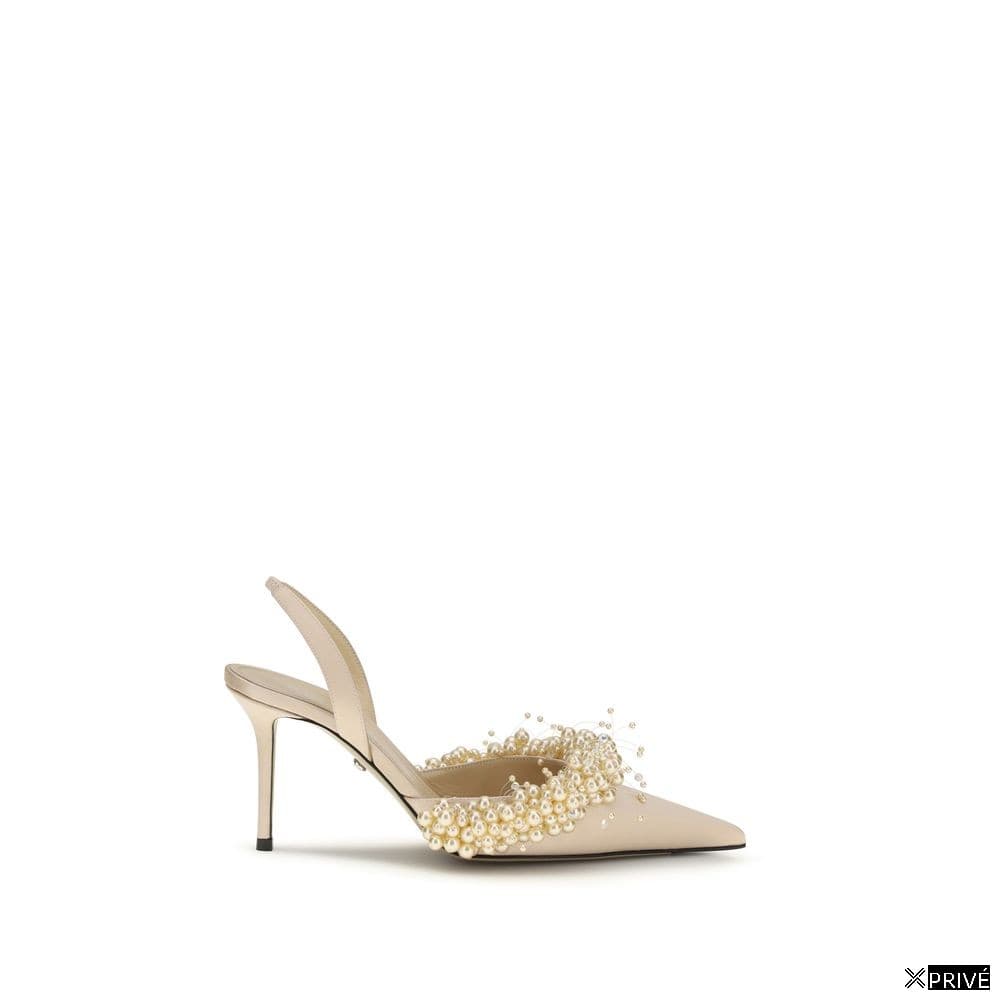 Escarpin beige en Soie — 1