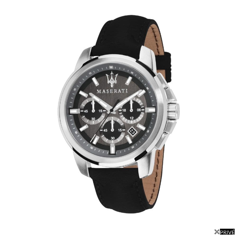 Montre noire en Cuir — 1
