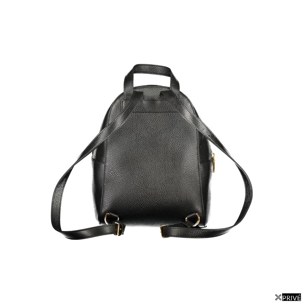 Black Leather Women Backpack — 2