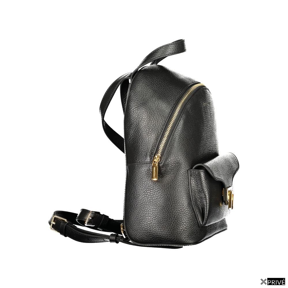 Black Leather Women Backpack — 3