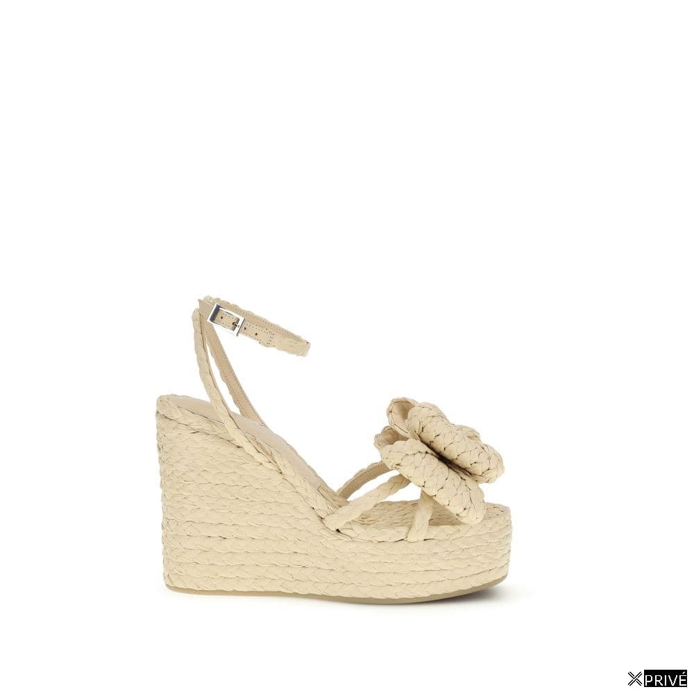 Sandales beiges en Raphia — 1