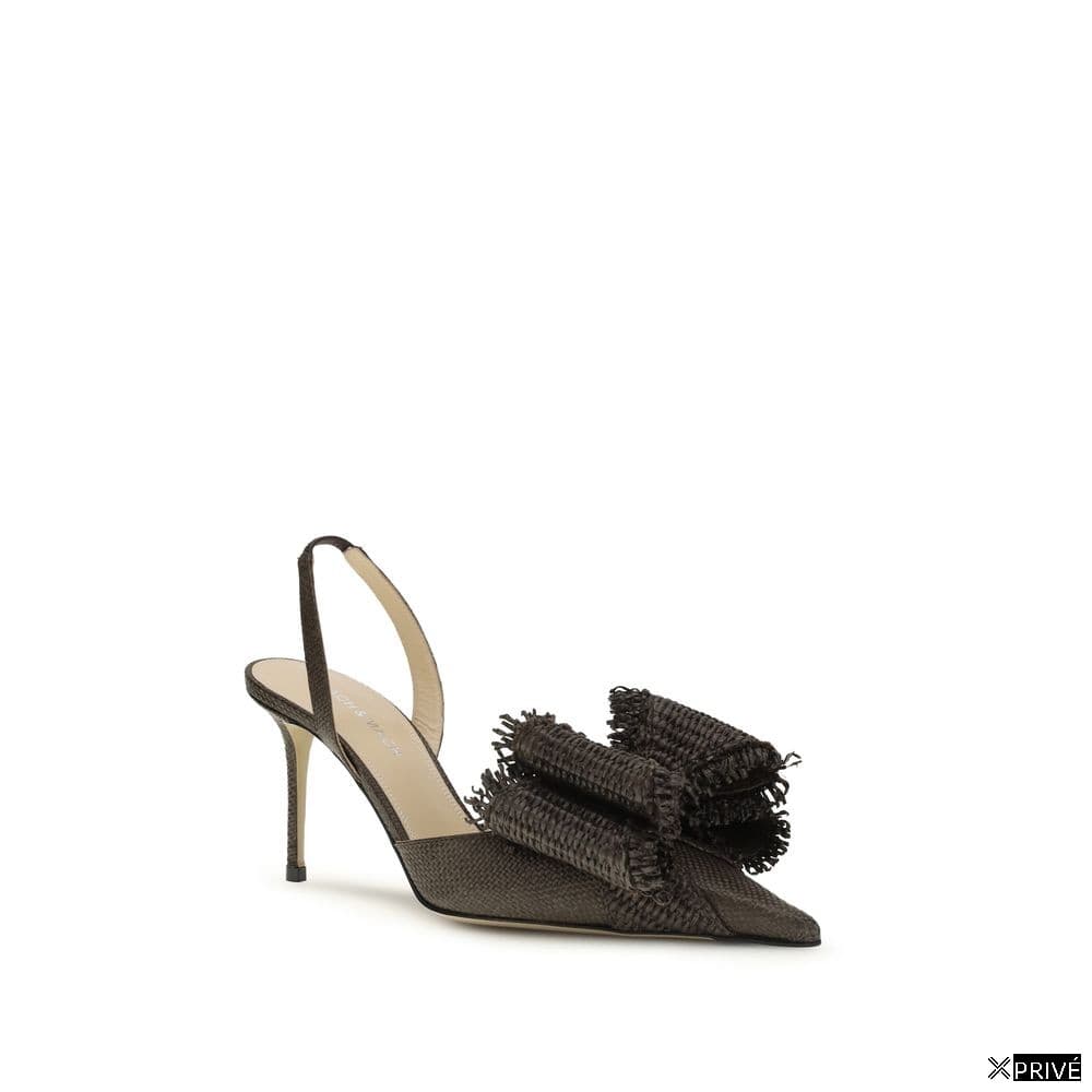 Escarpin brune en Raphia — 2