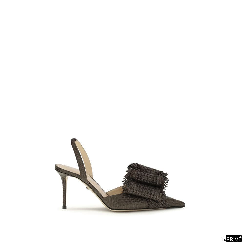 Escarpin brune en Raphia — 1