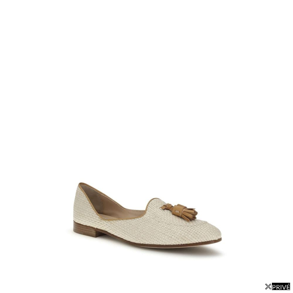 Mocassin beige en Raphia — 2