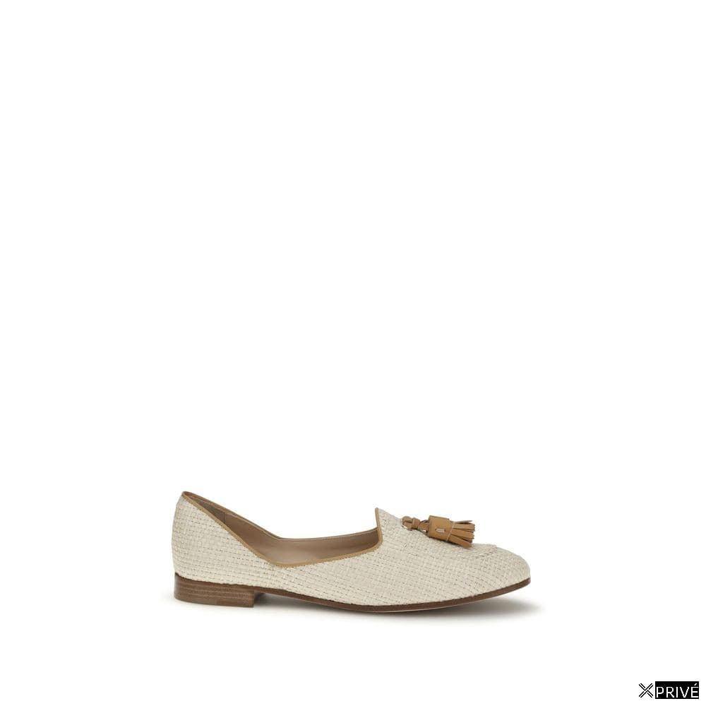 Mocassin beige en Raphia — 1
