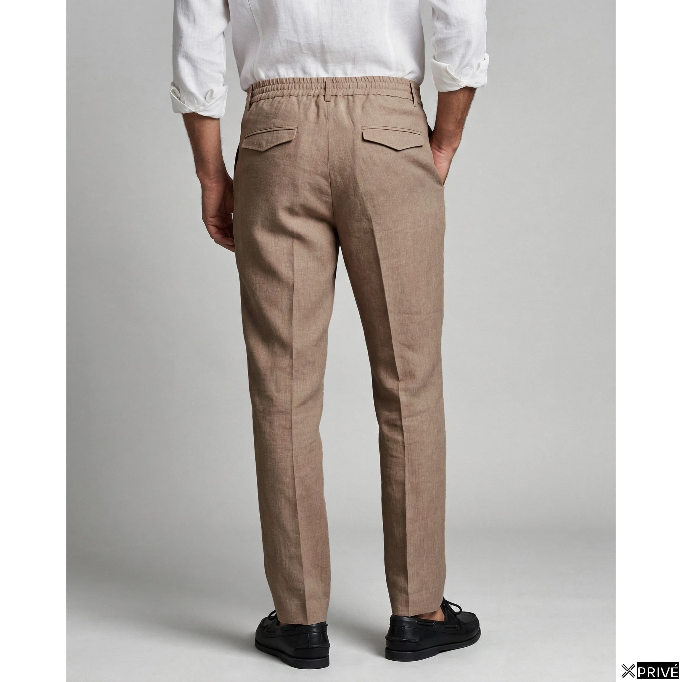 Jeans beige en Lin — 2