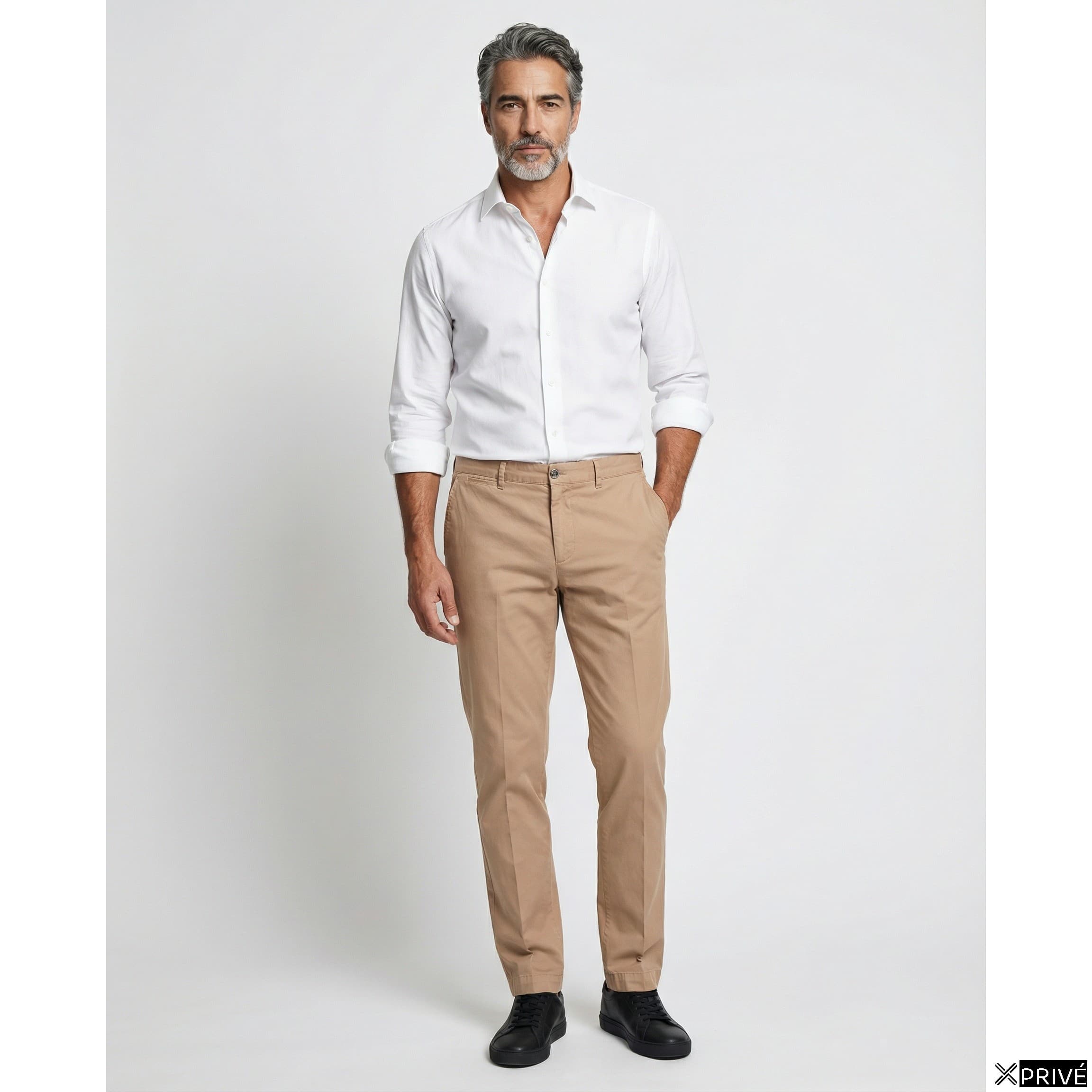 Jeans beige en Élasthanne — 3