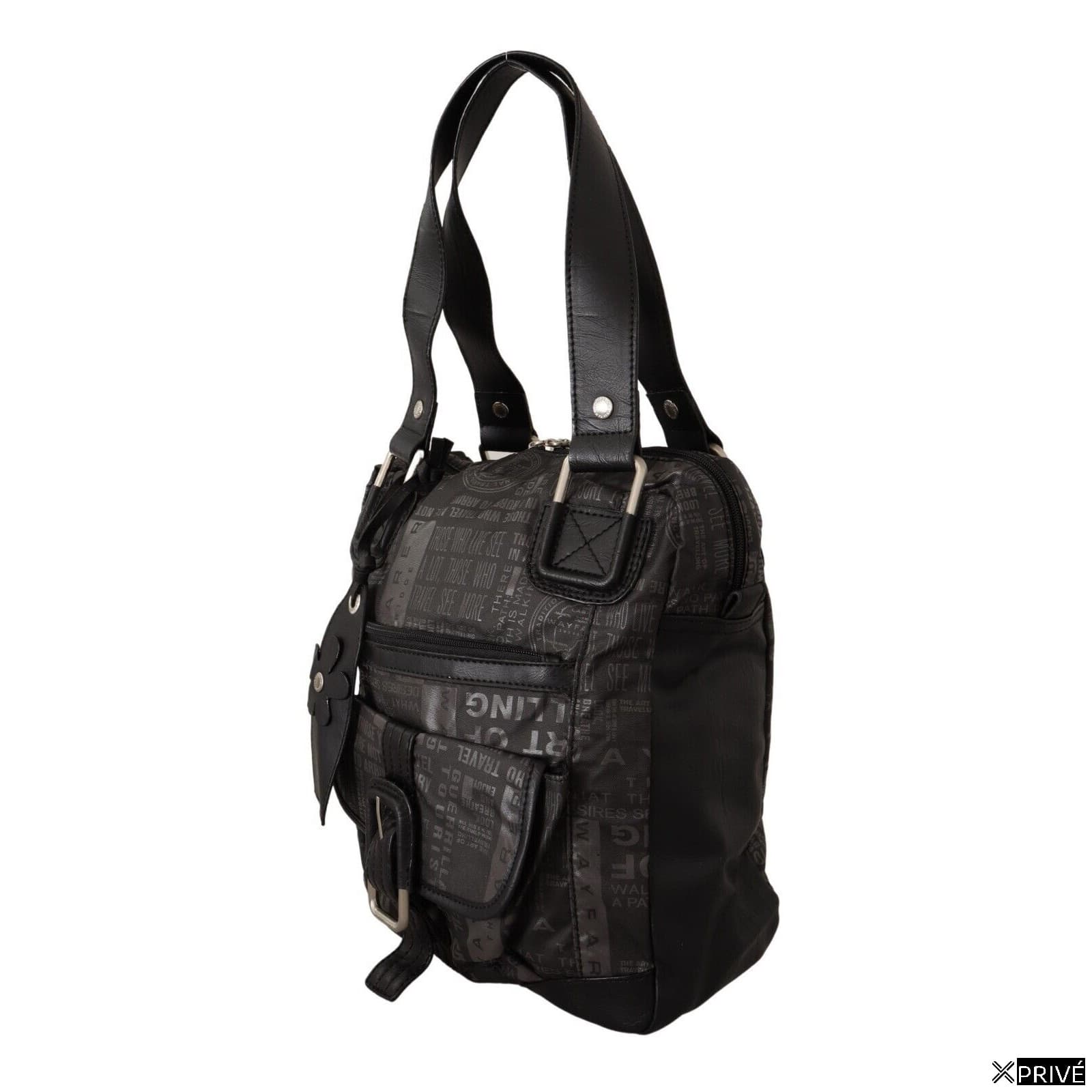 Sac bandoulière Noir et gris en Tissu — 2