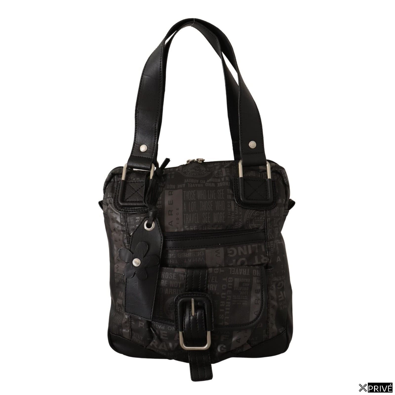 Sac bandoulière Noir et gris en Tissu — 1
