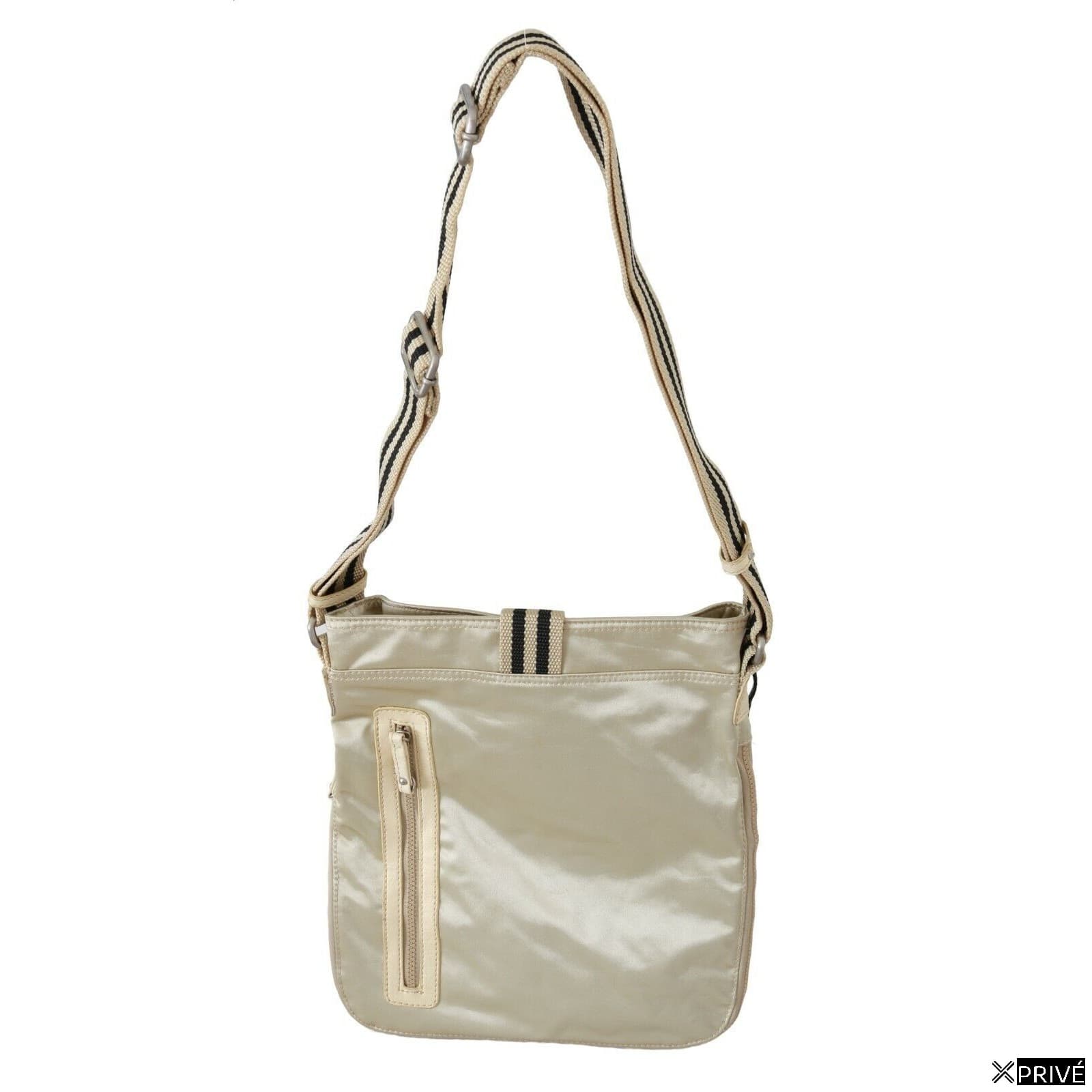 Sac bandoulière beige en Tissu — 3