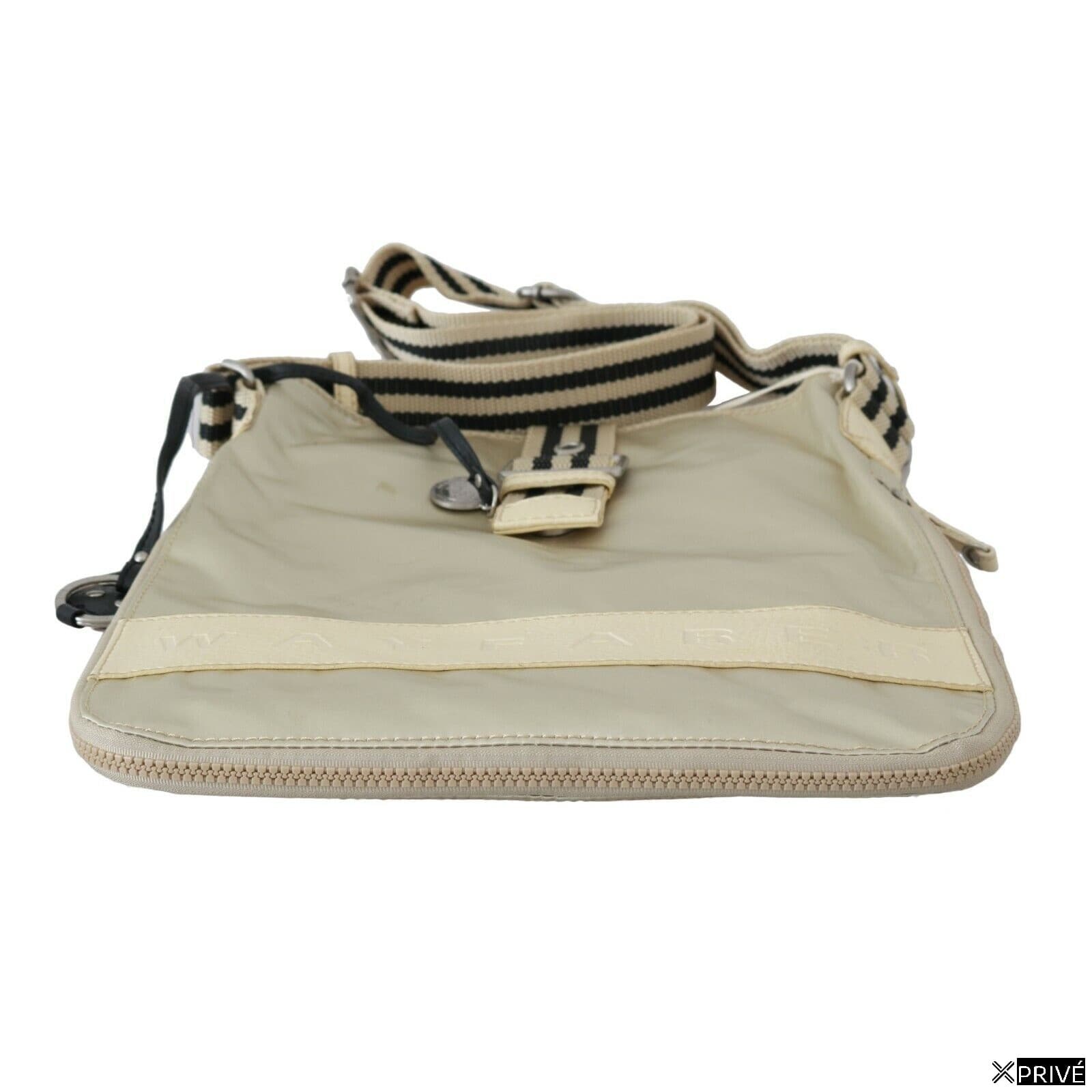 Sac bandoulière beige en Tissu — 4