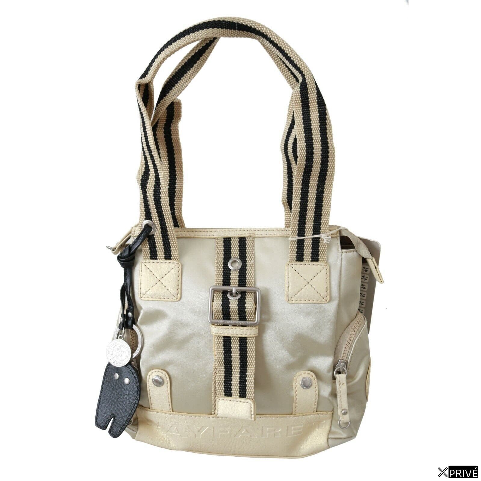 Sac bandoulière beige en Tissu — 1