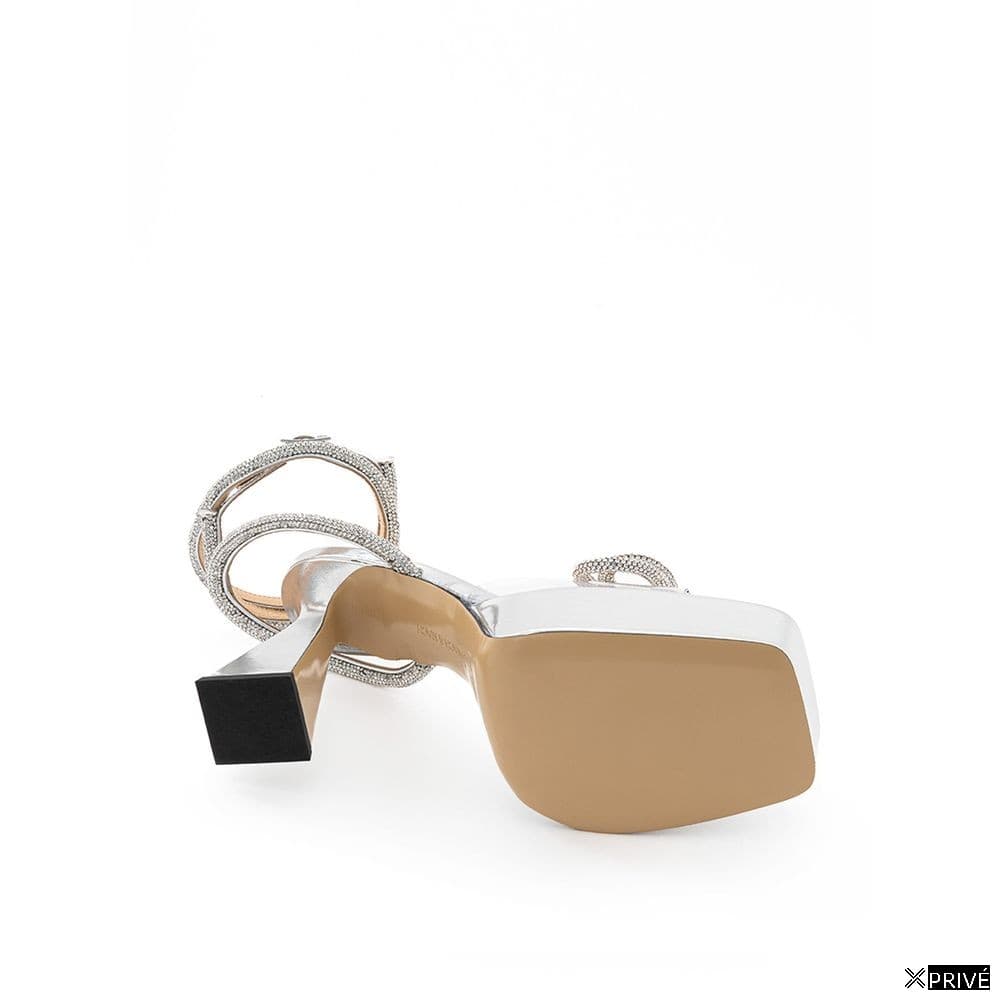 Chaussures compensées grises en Cuir — 5
