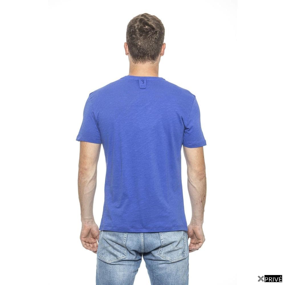 T-shirt bleu clair en Coton — 3