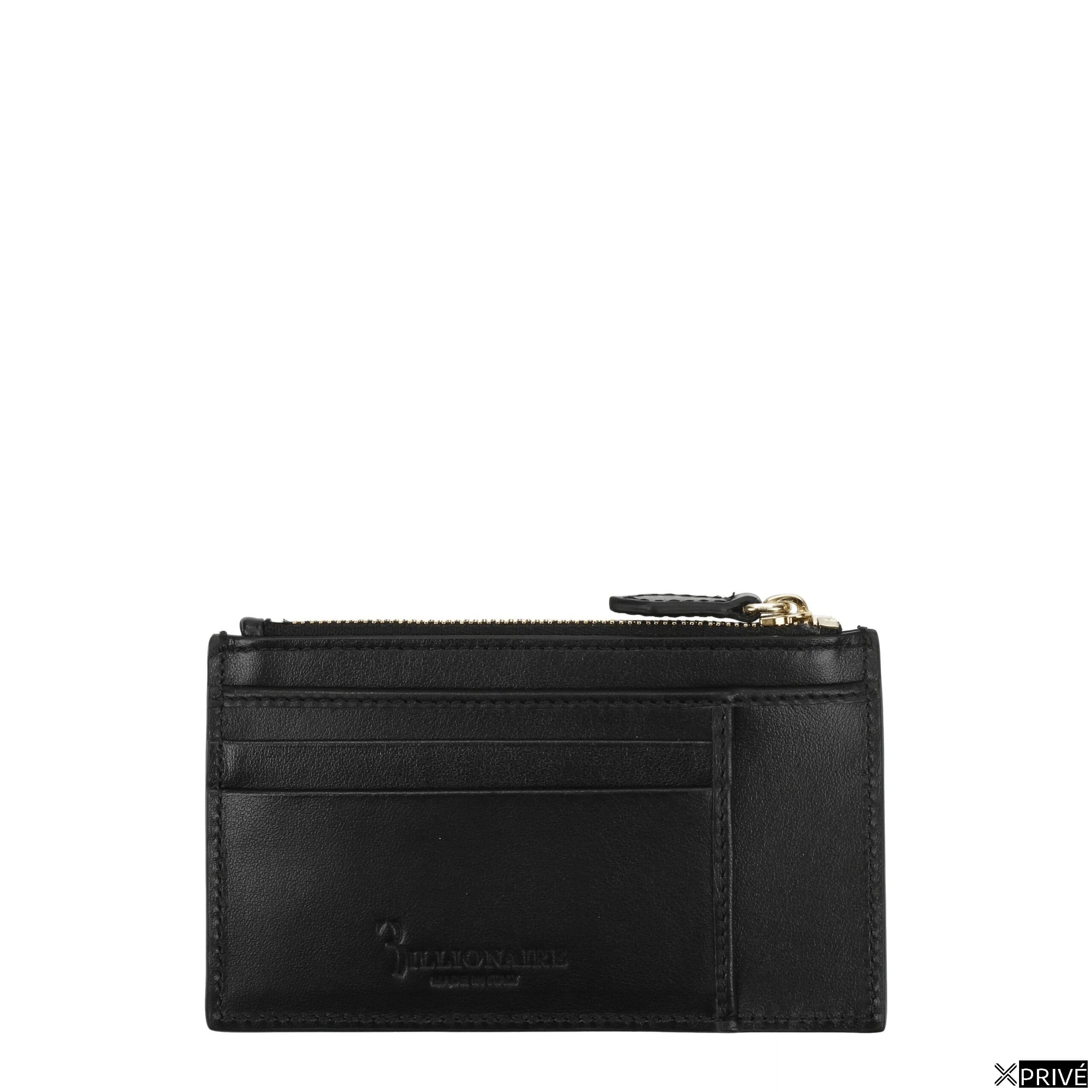 Portefeuille noir en Crocodile — 2