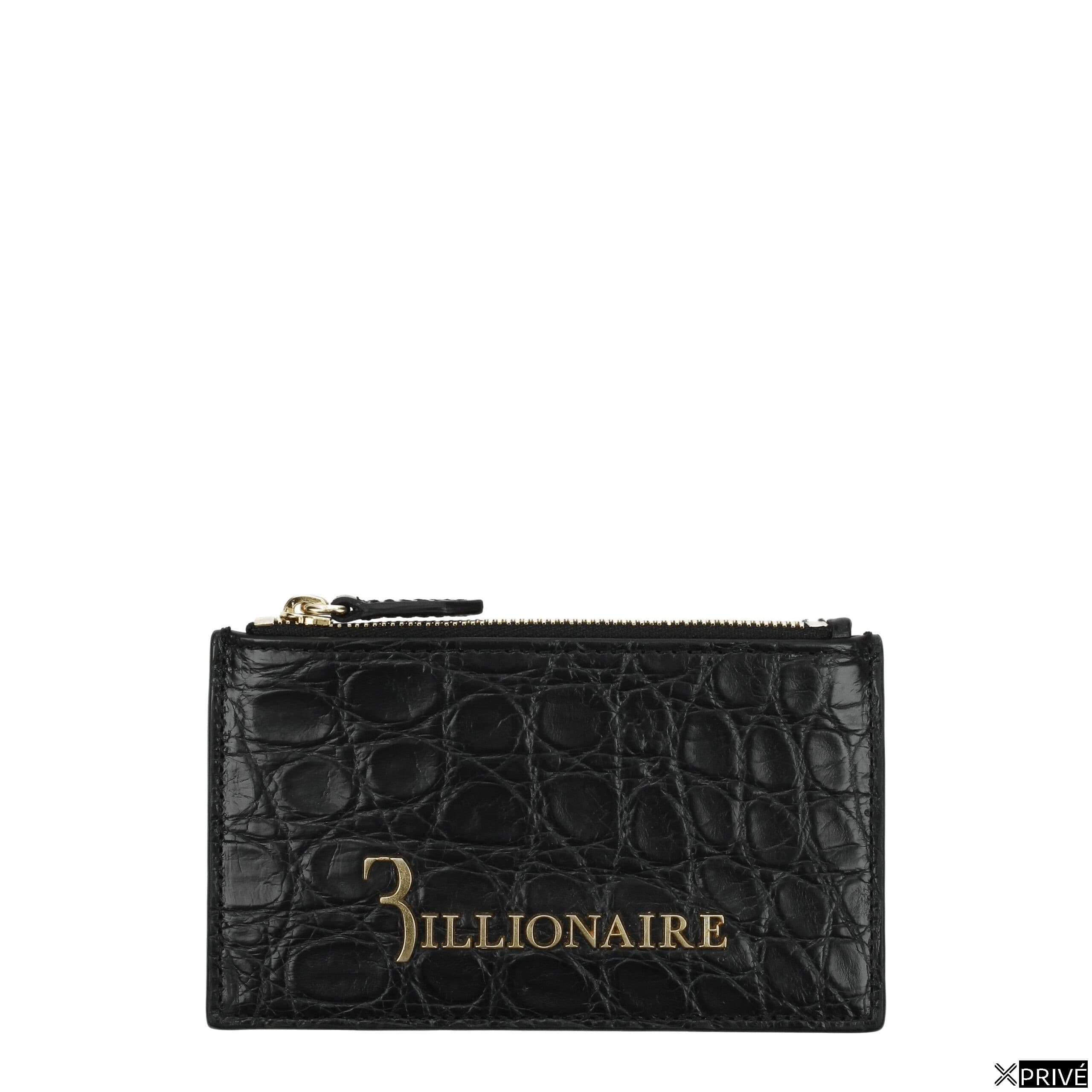 Portefeuille noir en Crocodile — 1