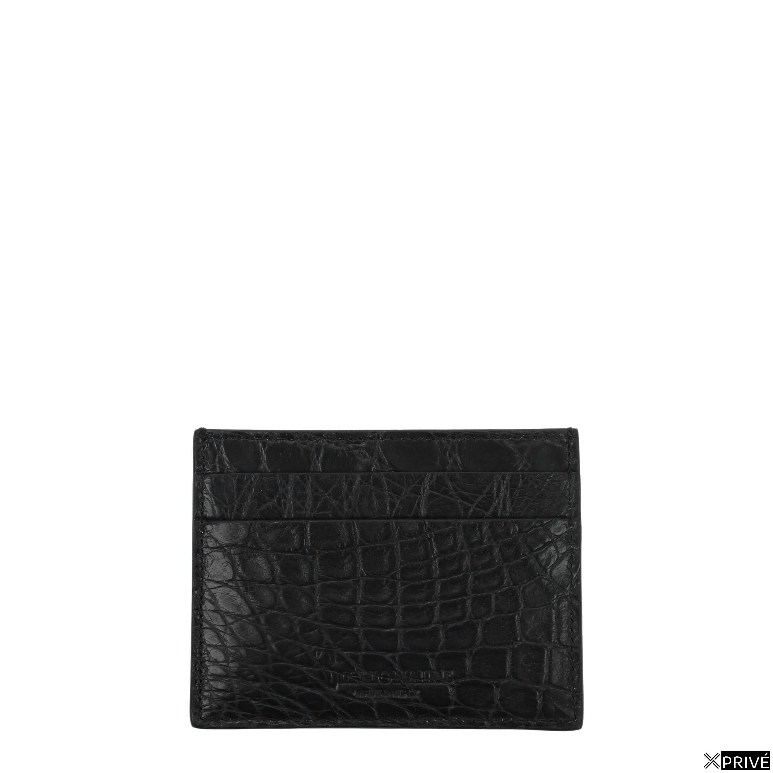 Portefeuille noir en Crocodile — 2