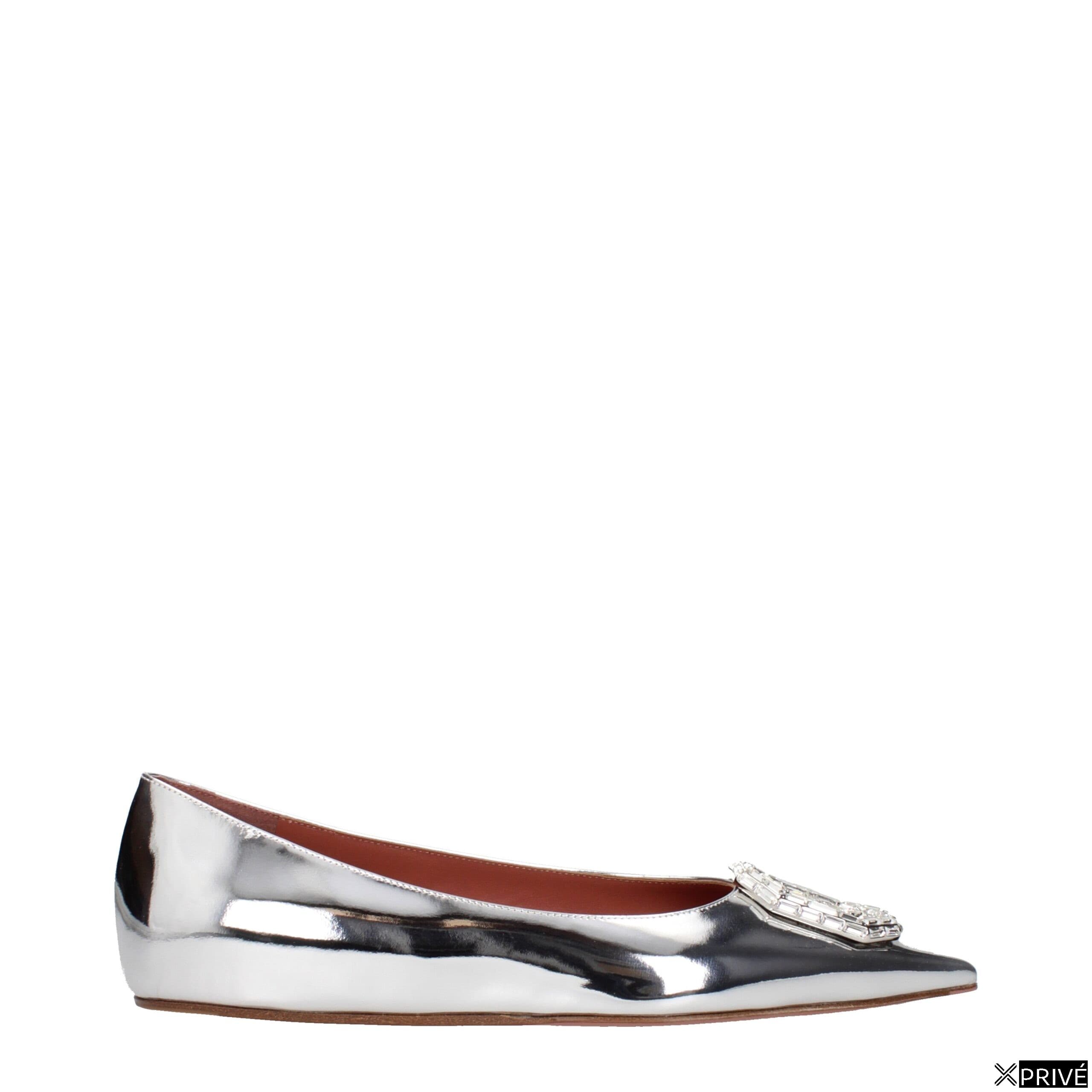 Chaussures plates grises en Cuir — 1