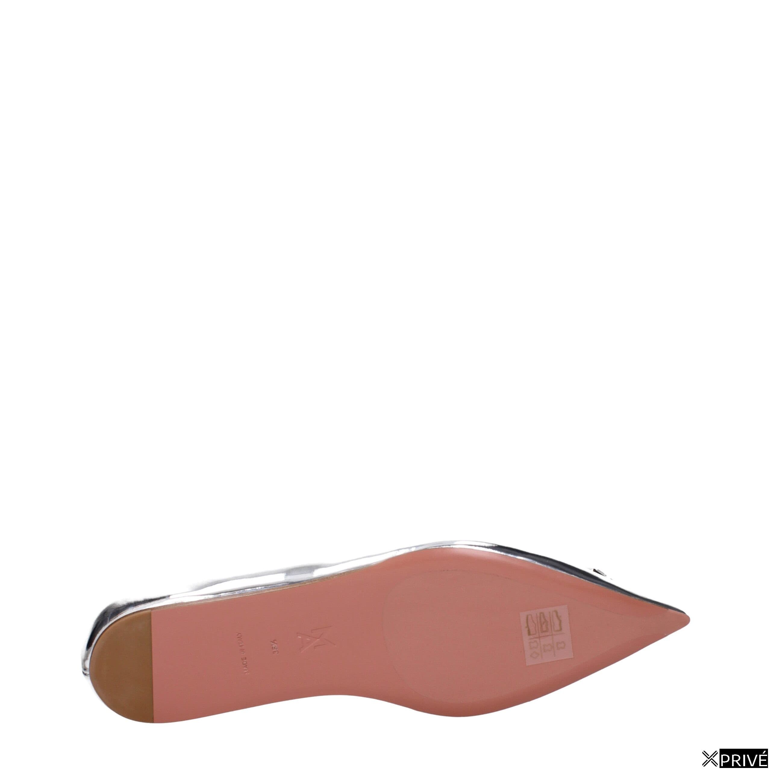 Chaussures plates grises en Cuir — 5