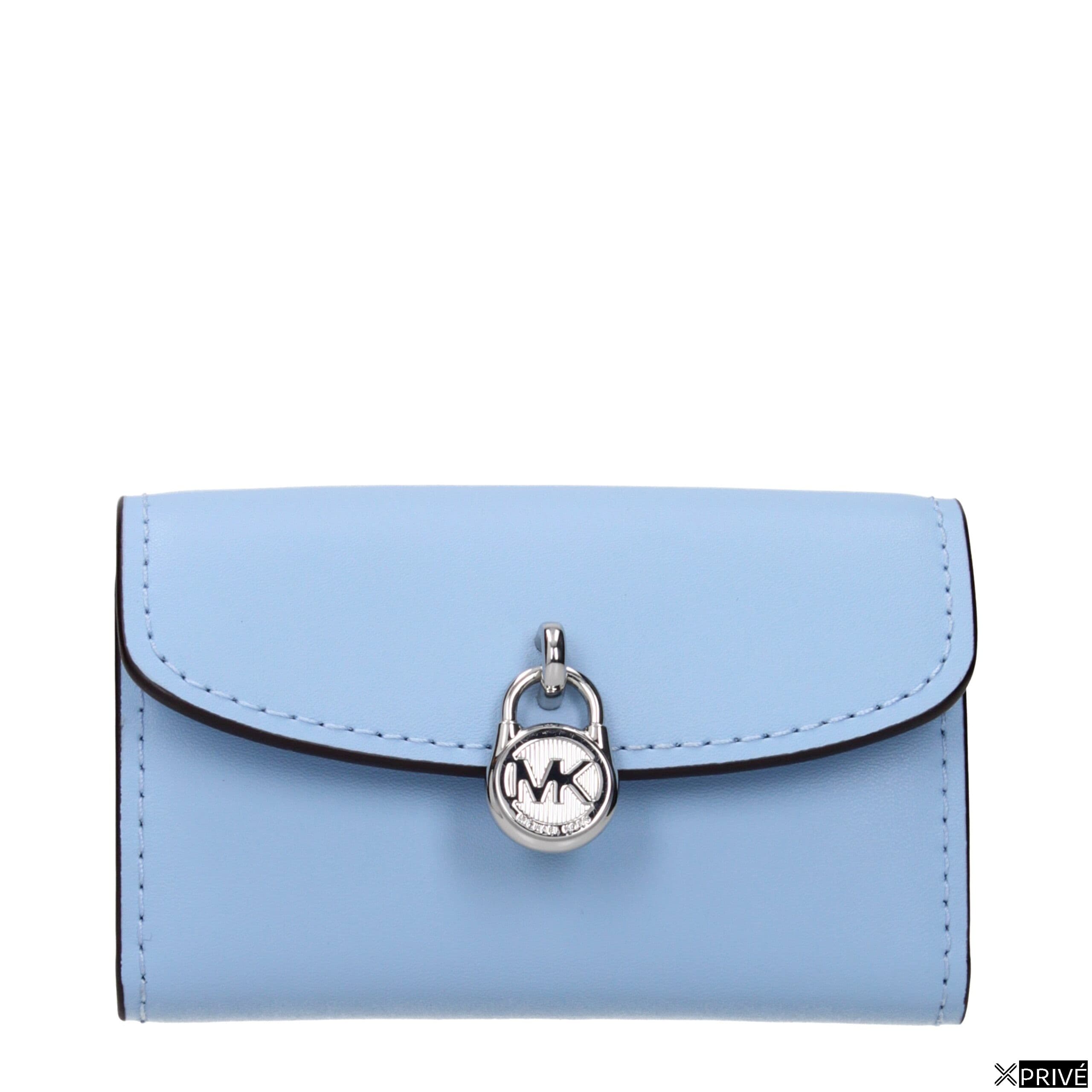 Portefeuille bleu clair en Cuir — 1