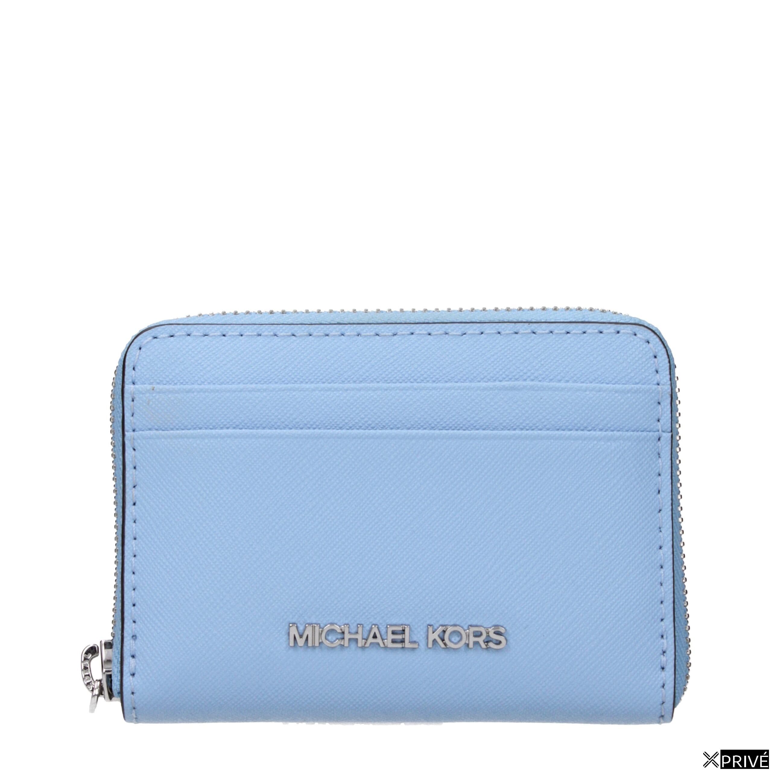 Portefeuille bleu clair en Cuir — 1
