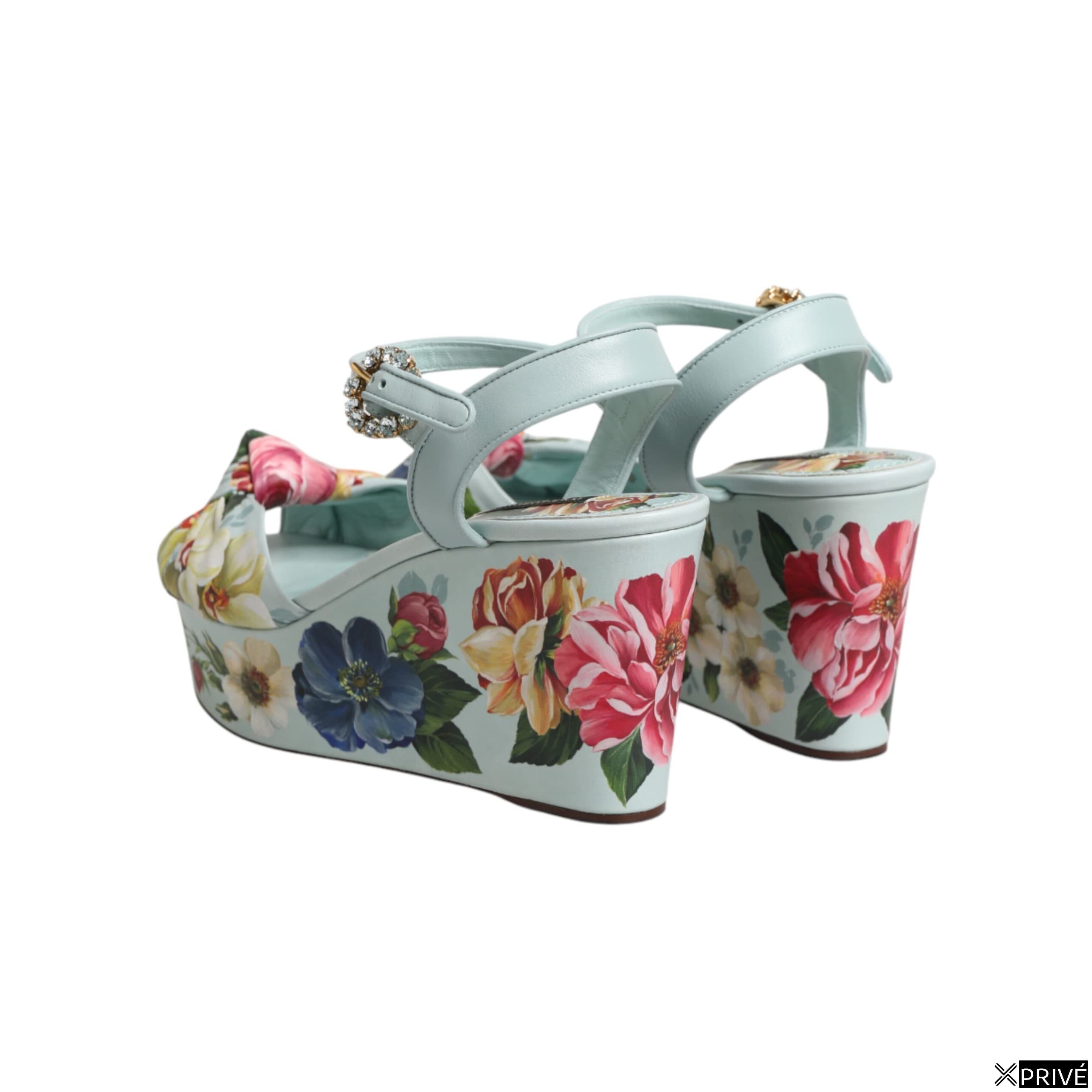 Chaussures compensées vertes en 100lf — 6