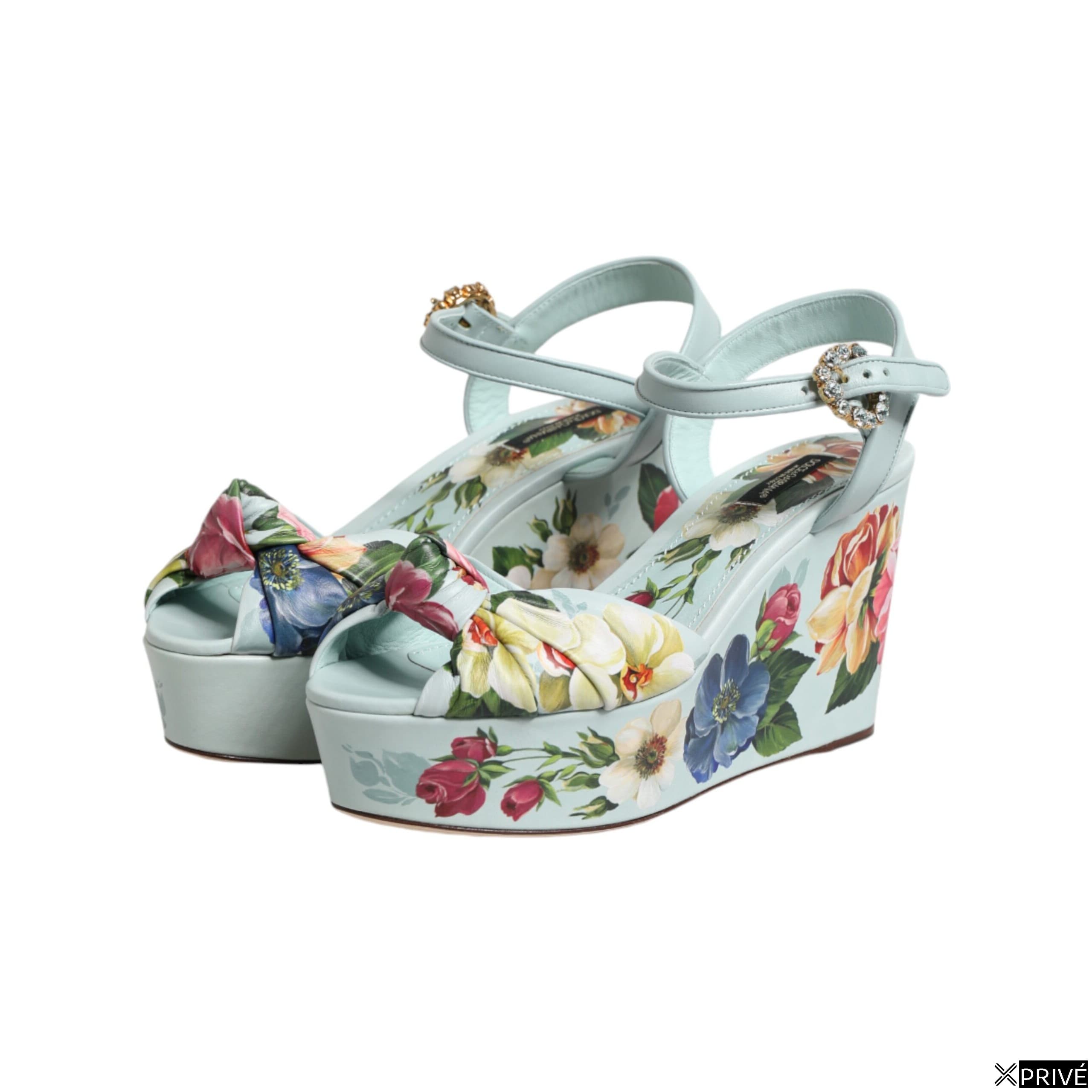 Chaussures compensées vertes en 100lf — 5