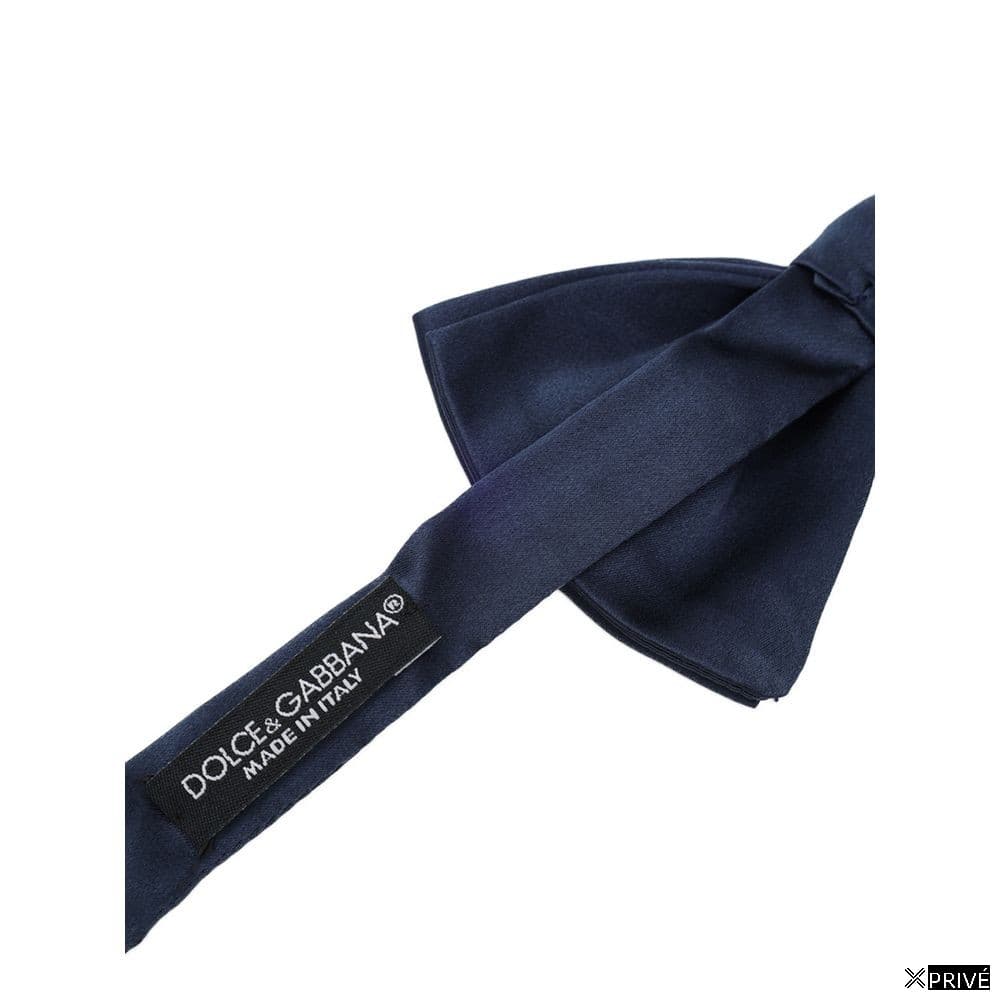 Cravate et nœud papillon bleu en Soie — 3