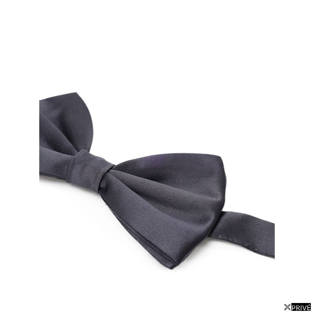 Cravate et nœud papillon gris en Soie — 3