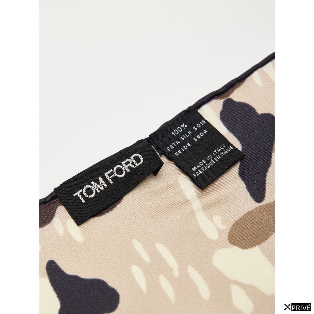 Mouchoir beige en Soie — 3