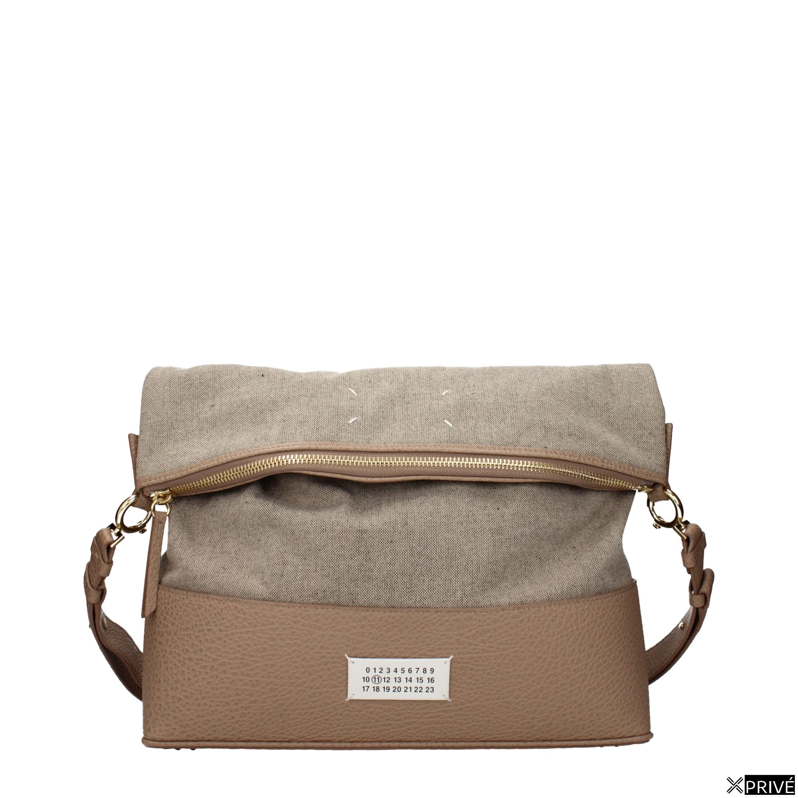 Sac bandoulière beige en Tissu — 1