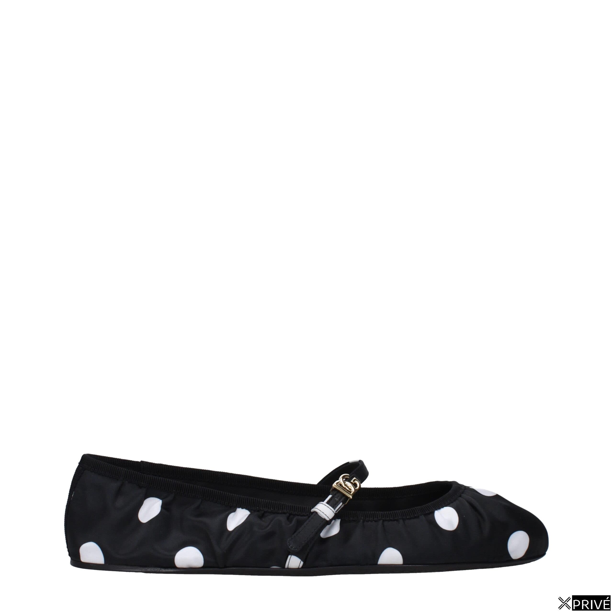 Chaussures plates noires en Tissu — 1