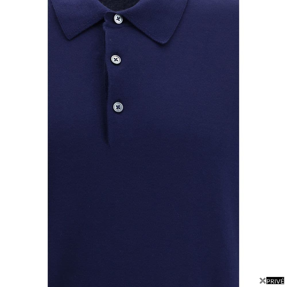 Polo bleu en Coton — 3