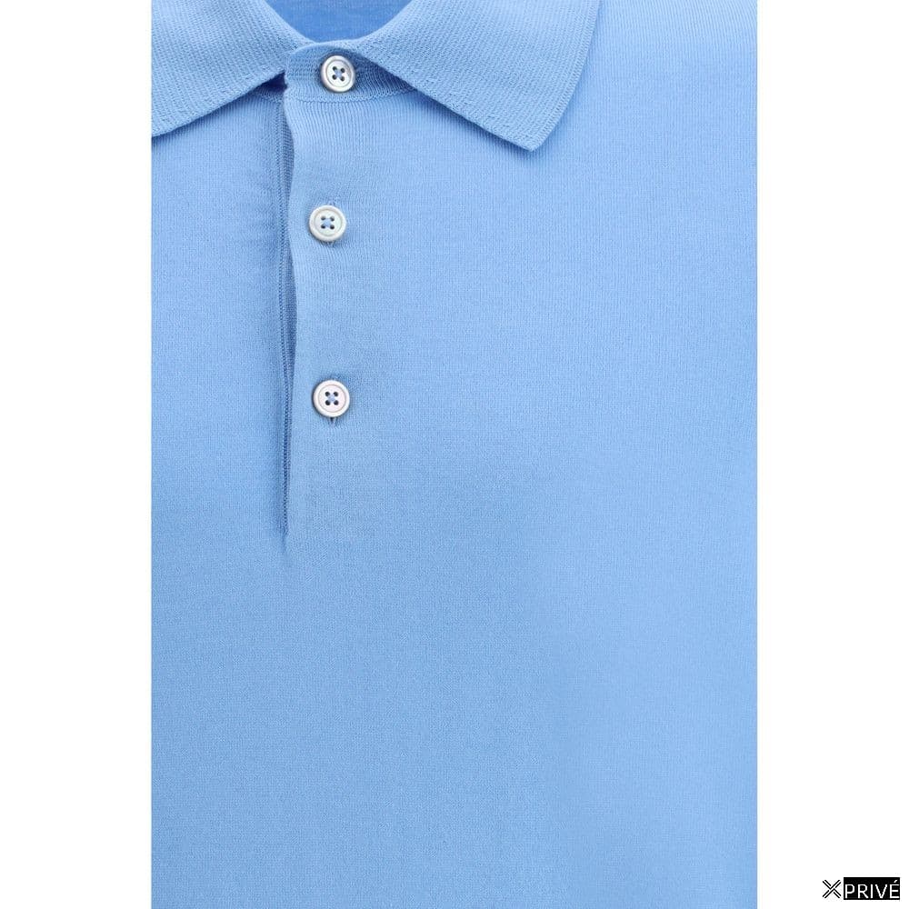 Polo bleu en Coton — 3