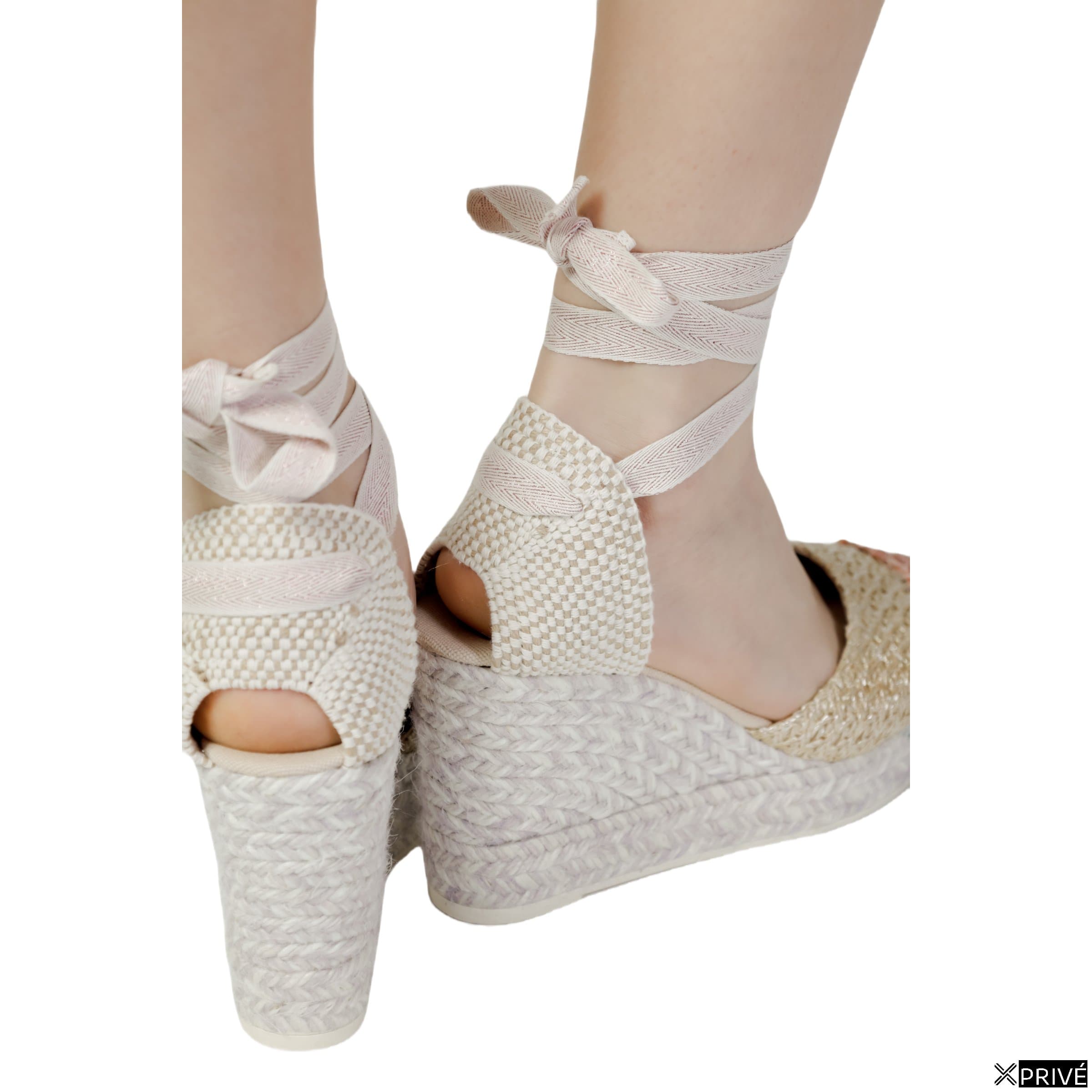Chaussure compensée roses — 2