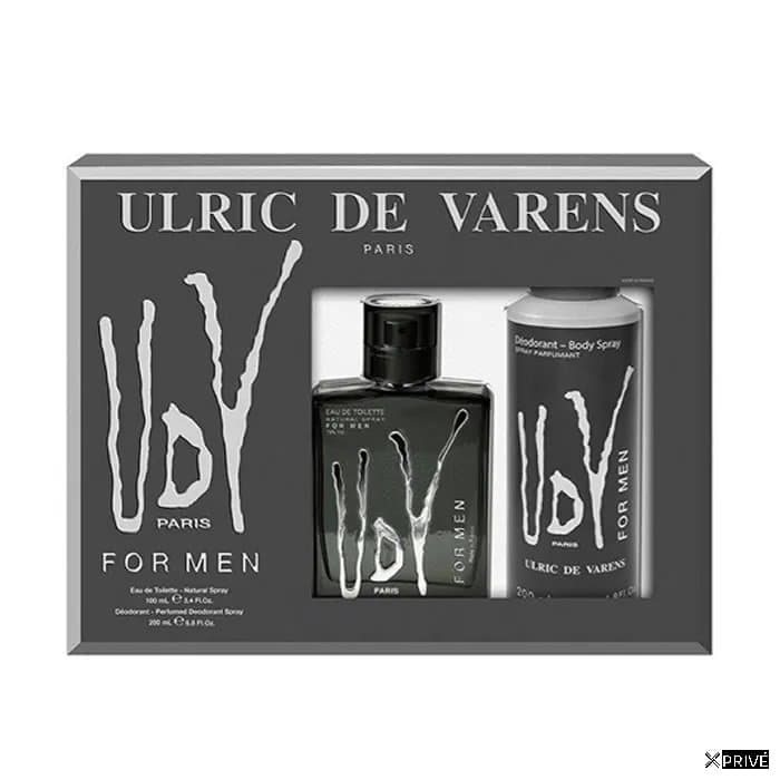 Ulric De Varens UDV Black For Men Eau De Toilette Vaporisateur 100ml Coffret 2 Produits