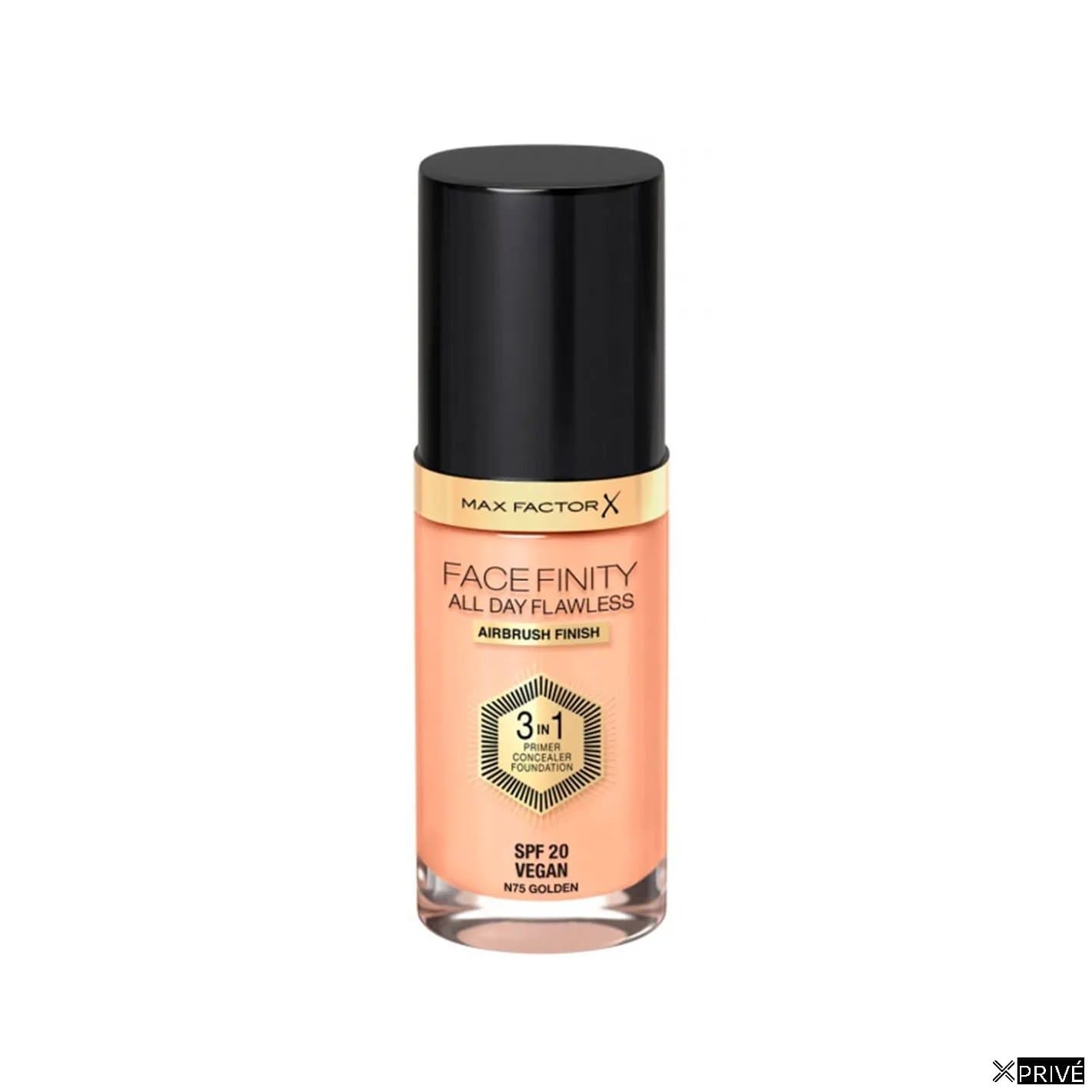 Max Factor Facefinity 3in1 Primer, Concealer y Foundation 75-Golden 30ml