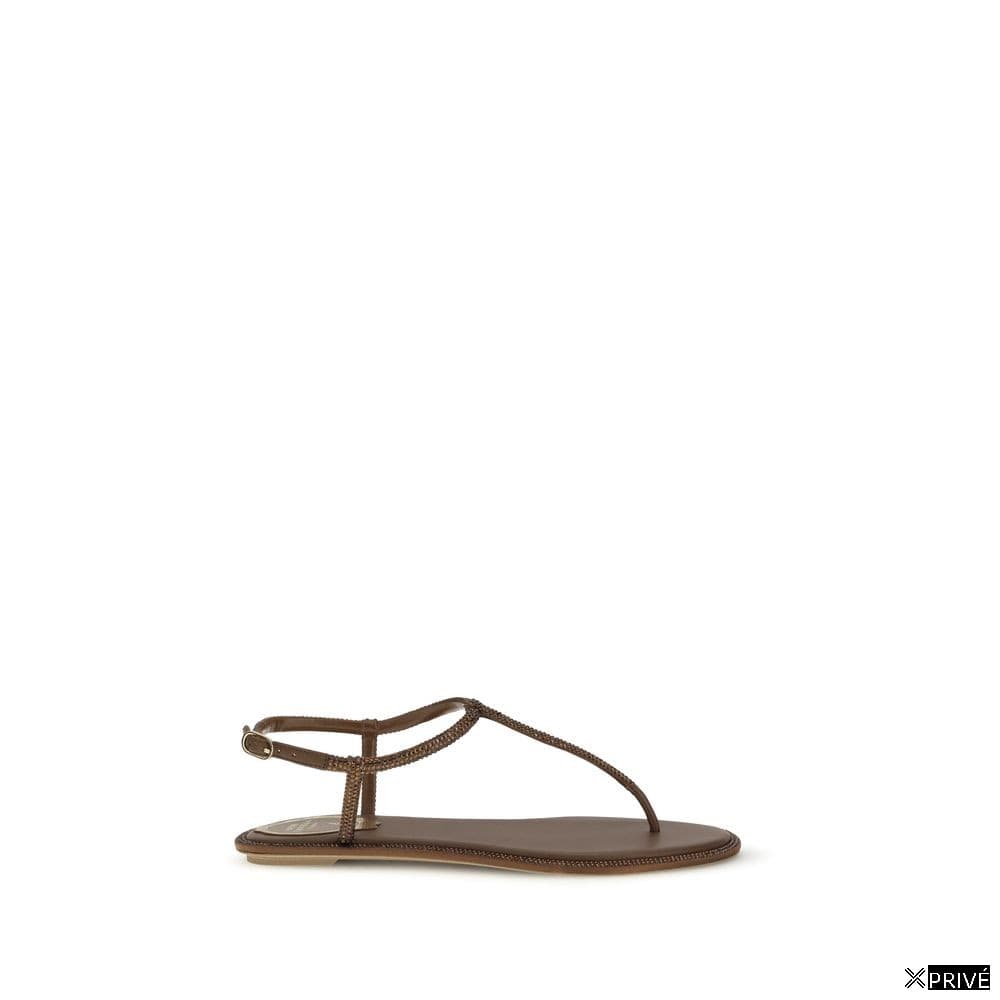 Sandales brunes en Satin — 1