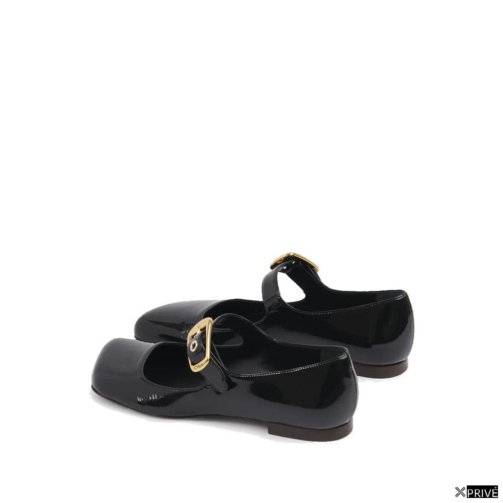 Chaussures plates noires en Veau — 3