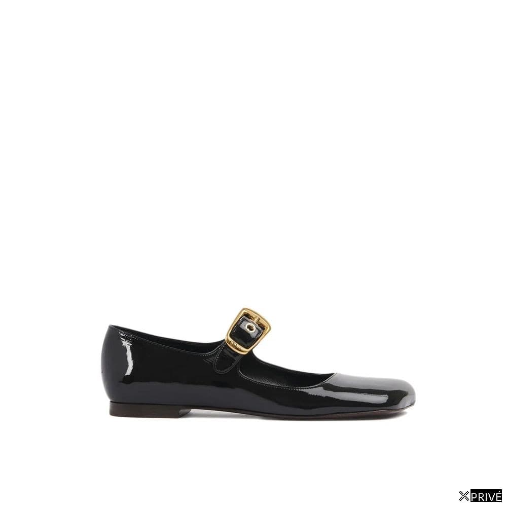 Chaussures plates noires en Veau — 1