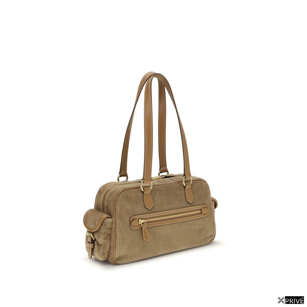 Sac bandoulière beige en Coton — 3