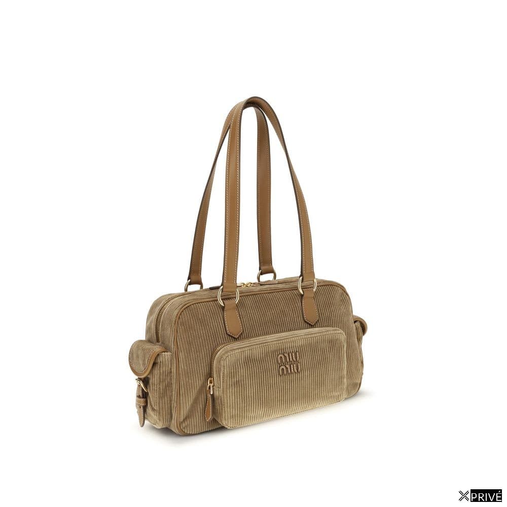 Sac bandoulière beige en Coton — 2