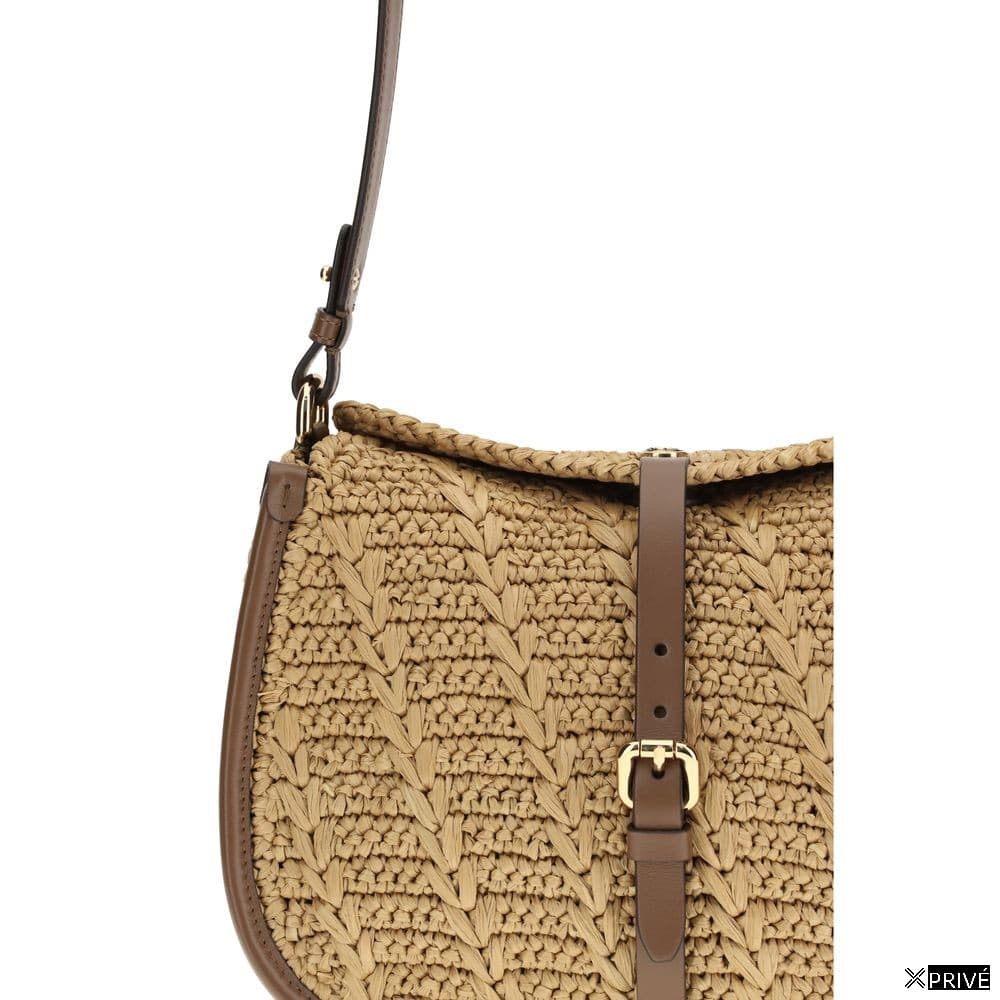 Sac bandoulière beige en Raphia — 4