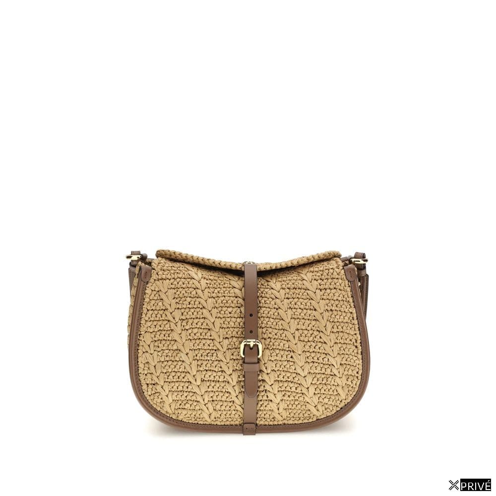 Sac bandoulière beige en Raphia — 1