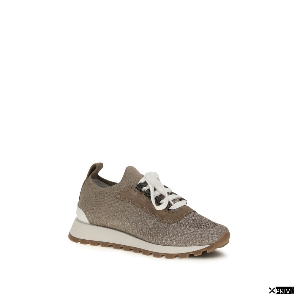 Chaussures de sport beiges en Coton — 2